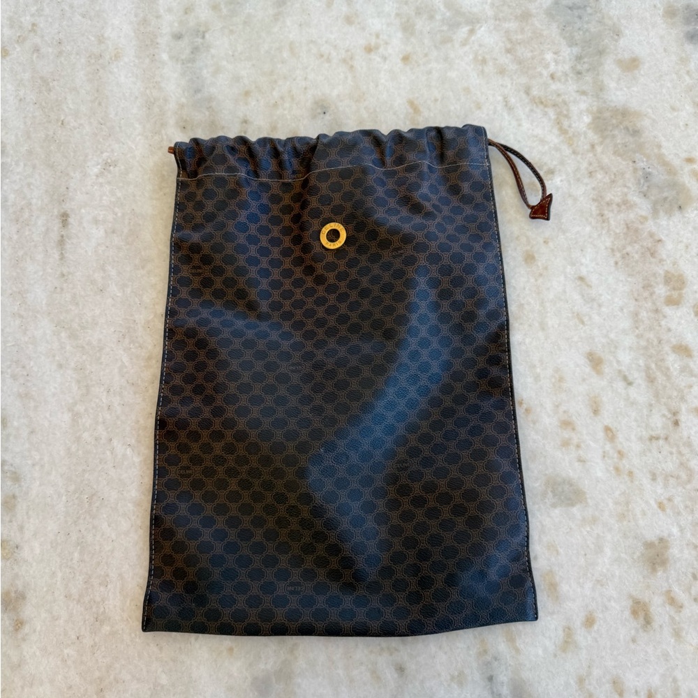 Celine Macadam PVC leather shoe bag, drawstring bag, like new condition